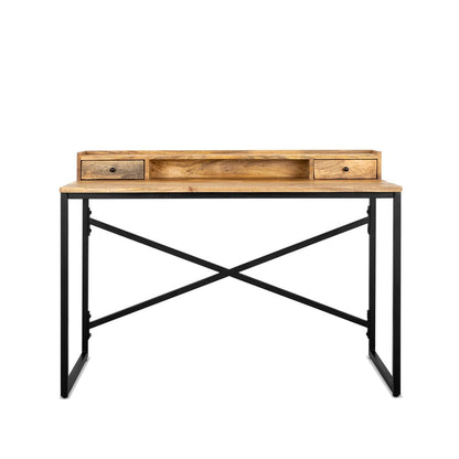 Bureau / werktafel Industrieel Design | Mangohout en Staal | 120x55x90cm