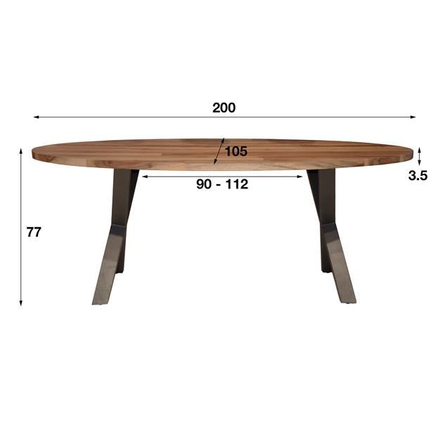 Eetkamertafel ovaal Day 220cm - Industrieelinhuis.nl