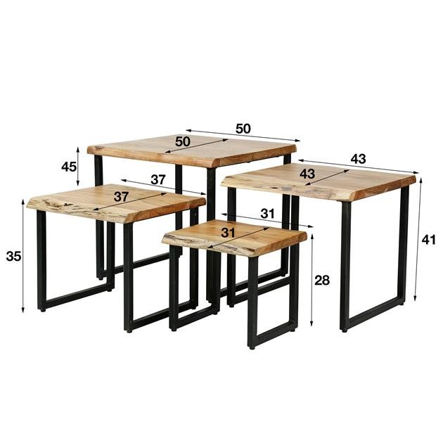 Salontafel set van 4  Eddie - Industrieelinhuis.nl