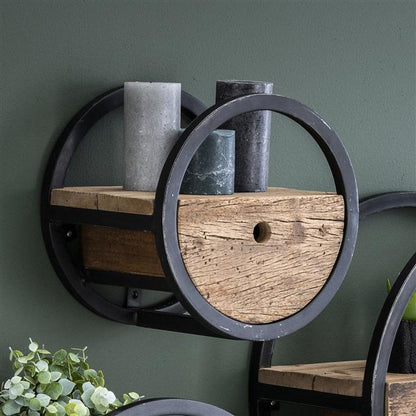 Wandplank Rond met 1 lade Ø30 cm - Industrieelinhuis.nl