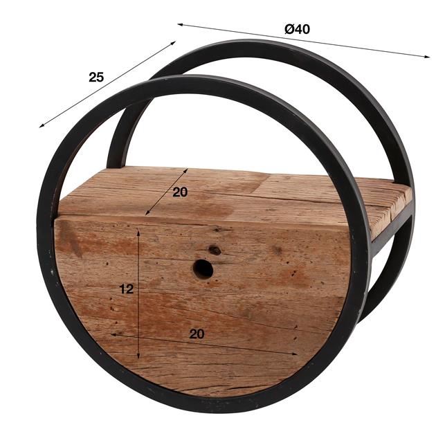 Wandplank Rond met 1 lade Ø40 cm - Industrieelinhuis.nl