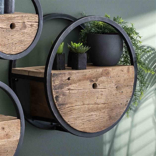 Wandplank Rond met 1 lade Ø50 cm - Industrieelinhuis.nl