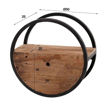 Wandplank Rond met 1 lade Ø50 cm - Industrieelinhuis.nl