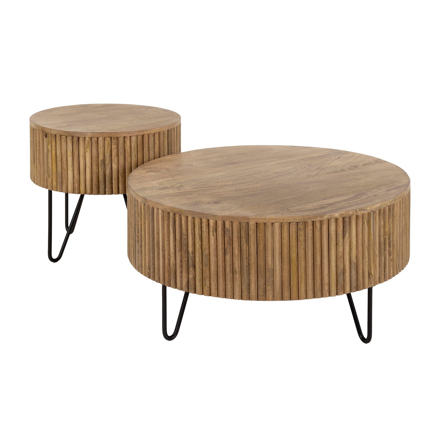 ronde salontafel met latjes