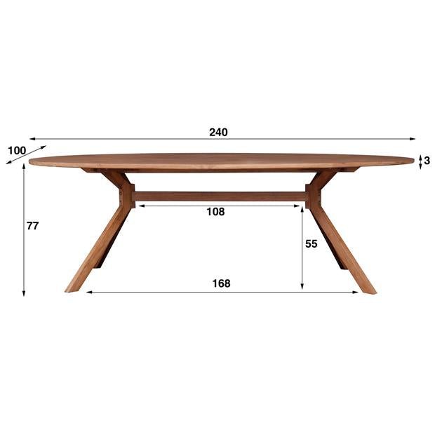 Eetkamertafel Ovaal 240 Royal - Industrieelinhuis.nl