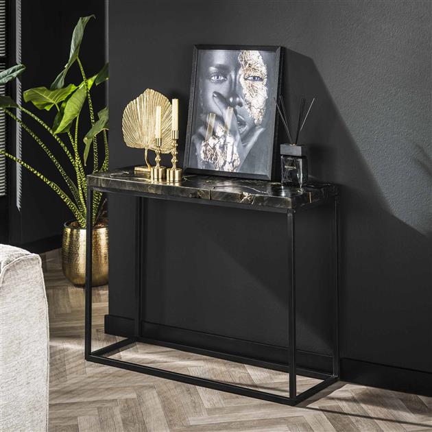 Sidetable zwart Black and Gold - 100 cm lengte