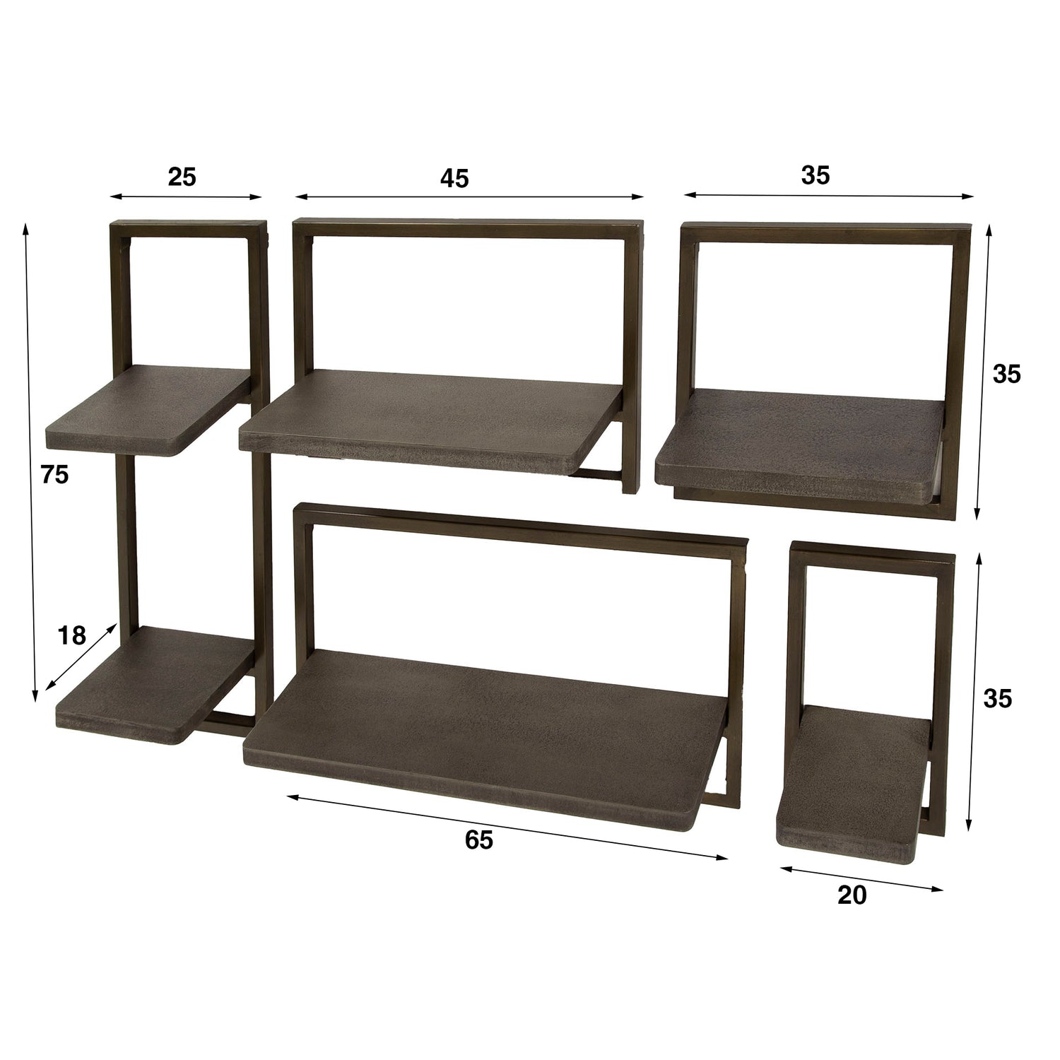 Wandschap Zenna set van 5