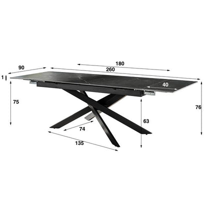 Uitschuiftafel Ceramic Neil 180-260 cm - Industrieelinhuis.nl