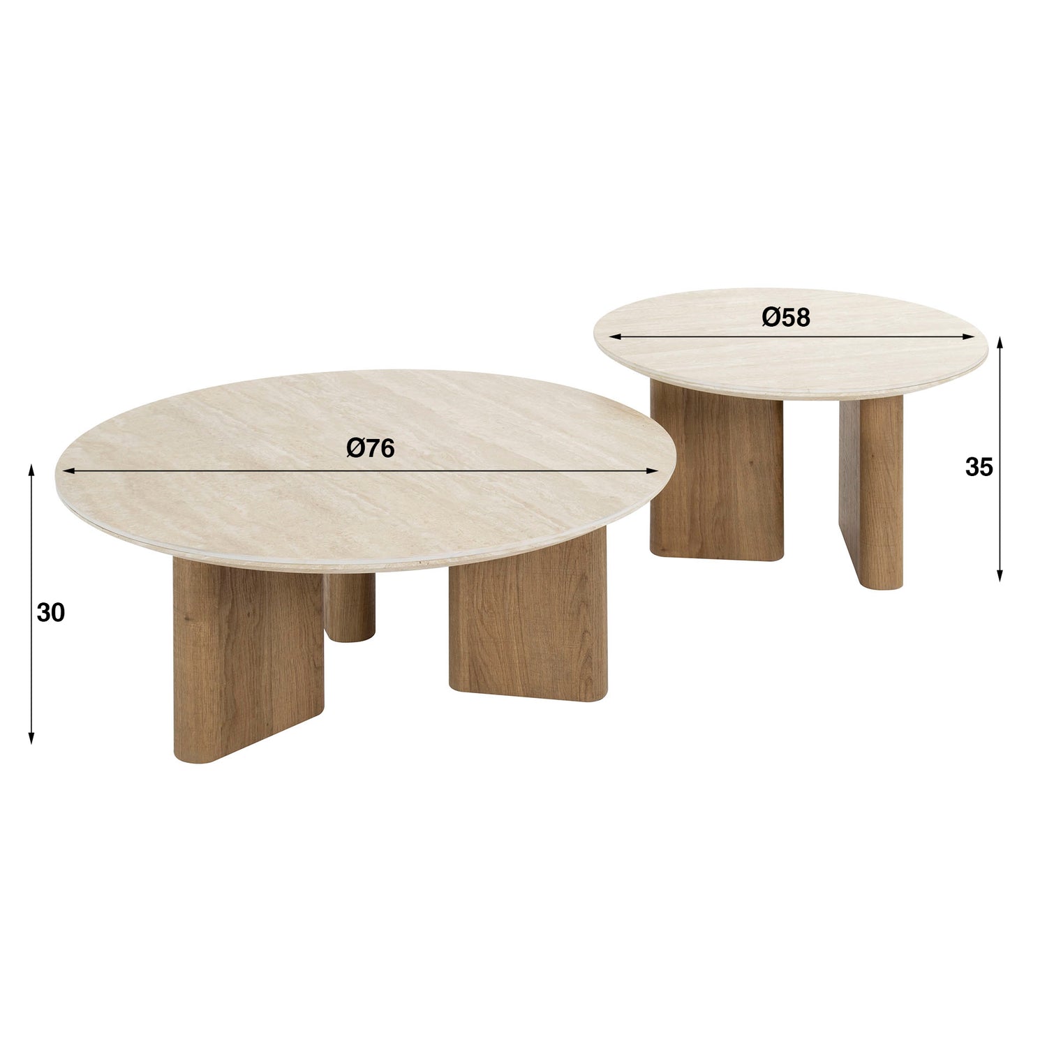 Ceramic Duo Salontafel | Set van 2