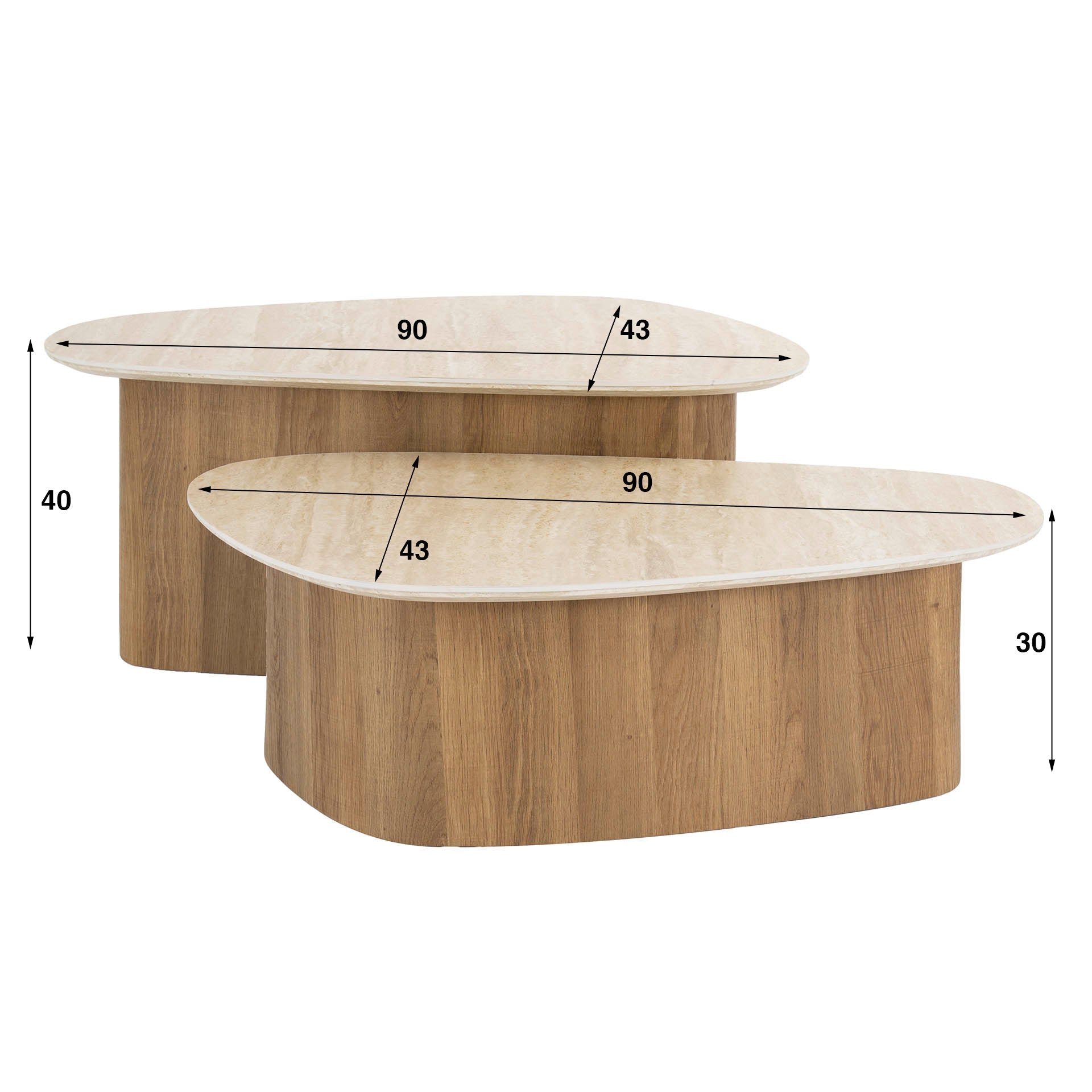 Ceramic Trio Salontafel | Set van 2