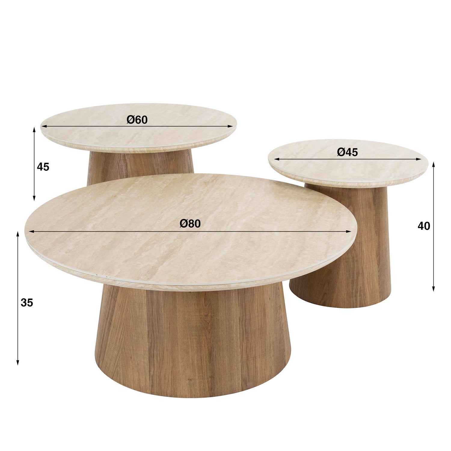 Ceramic Luxe Salontafel | Set van 3