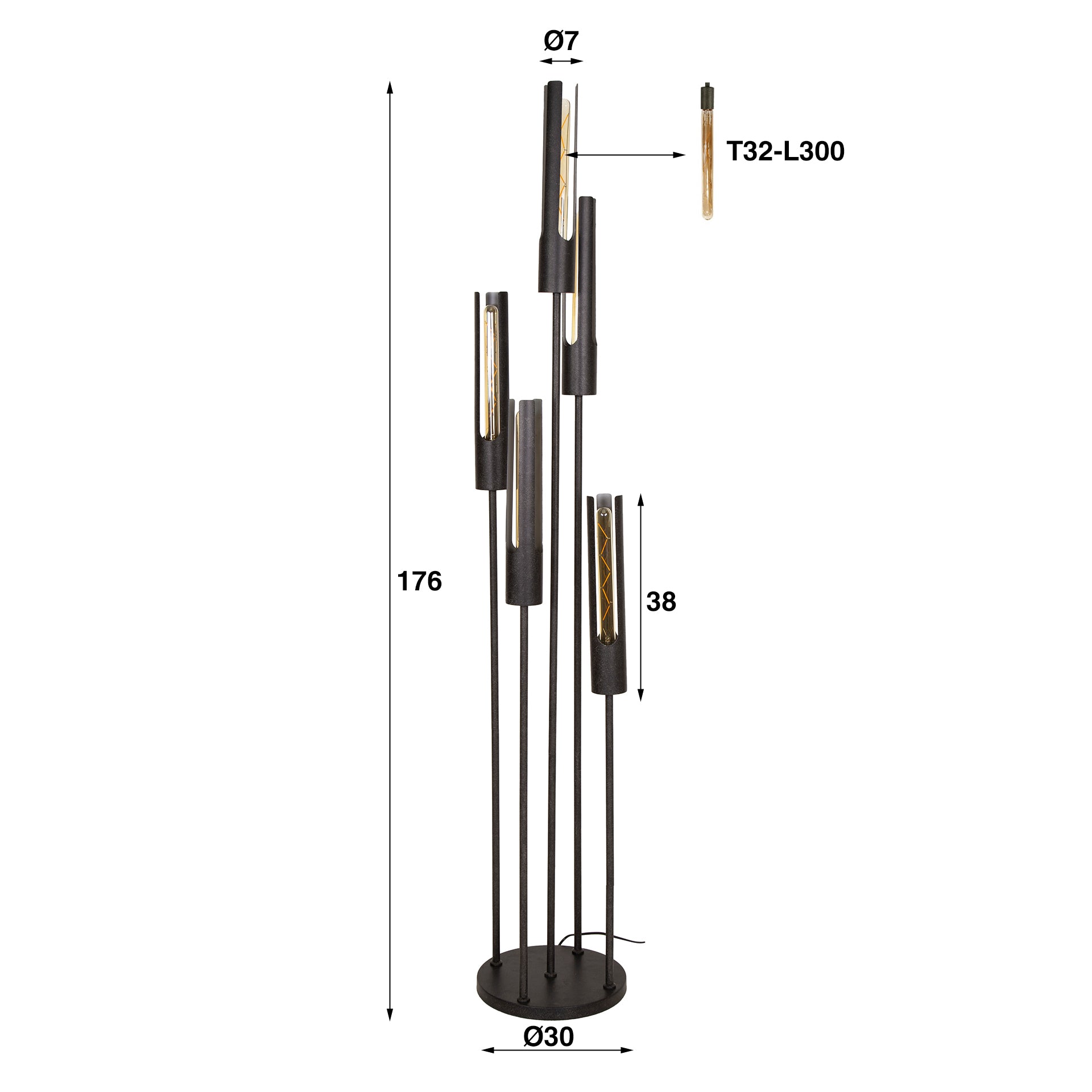 Vloerlamp Tube 5L