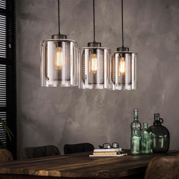 Vloerlamp Rachel set van 3 Oud zilver 3 x Ø20 cm - Industrieelinhuis.nl