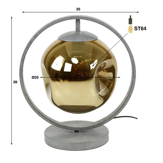 Tafellamp Planeta Oud zilver 1 lichtpunt - Industrieelinhuis.nl