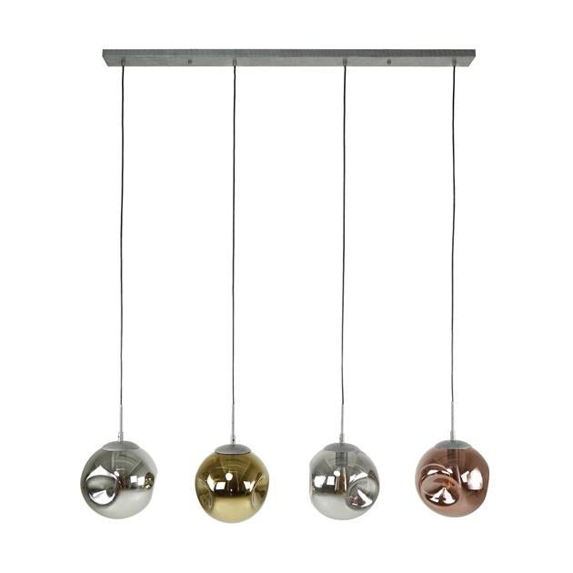 Hanglamp Planeta Oud zilver 4 lichtpunten - Industrieelinhuis.nl