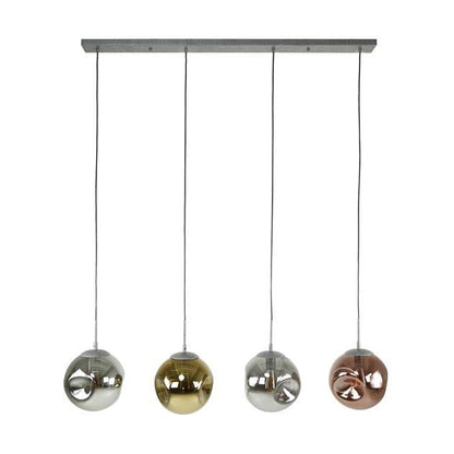 Hanglamp Planeta Oud zilver 4 lichtpunten - Industrieelinhuis.nl