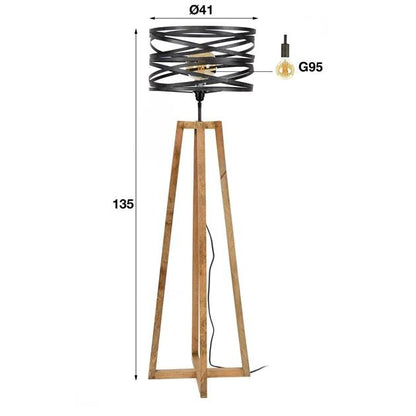 Vloerlamp Twisted Grijs 1 lichtpunt - Industrieelinhuis.nl