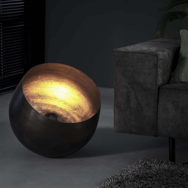 Grondlamp Bira XL Zwart Nikkel Ø50 cm - Industrieelinhuis.nl