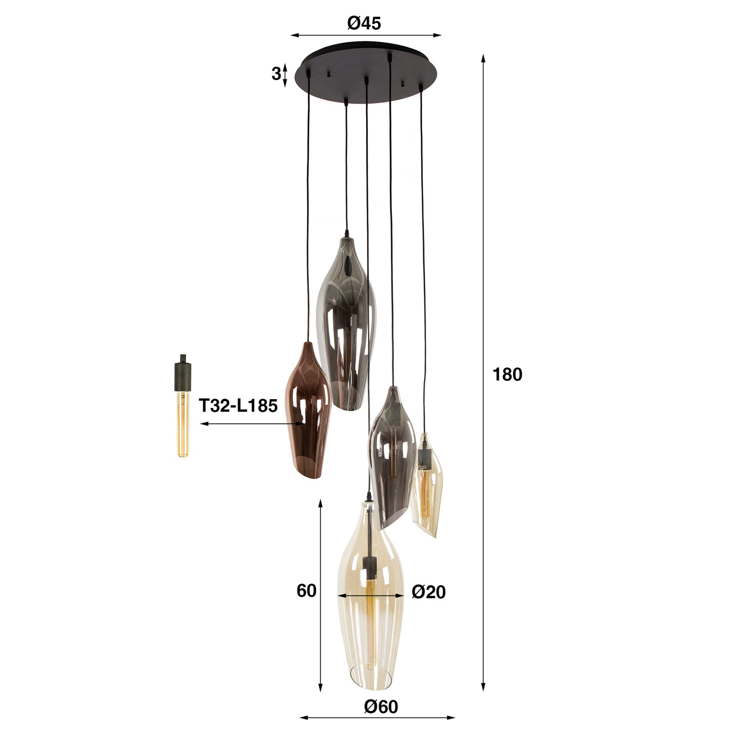 Hanglamp Emma 5L