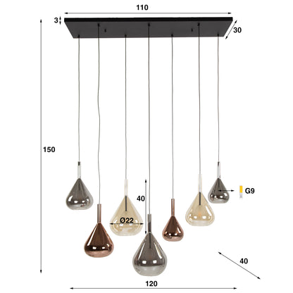 Hanglamp Gerry 4+3