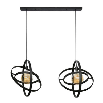 Hanglamp Jupiter Zwart 2 lichtpunt - Industrieelinhuis.nl