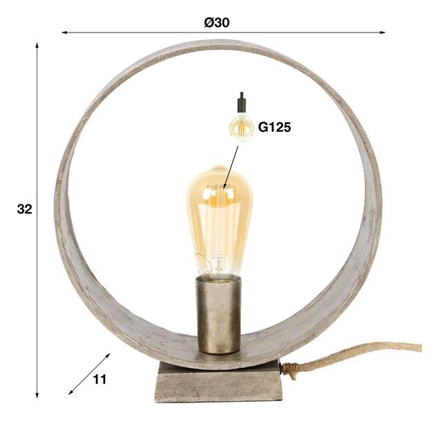 Tafellamp industrieel Roundes Antiek Nikkel - Industrieelinhuis.nl