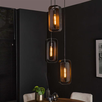 Hanglamp set van 3 Linde Zwart - Industrieelinhuis.nl