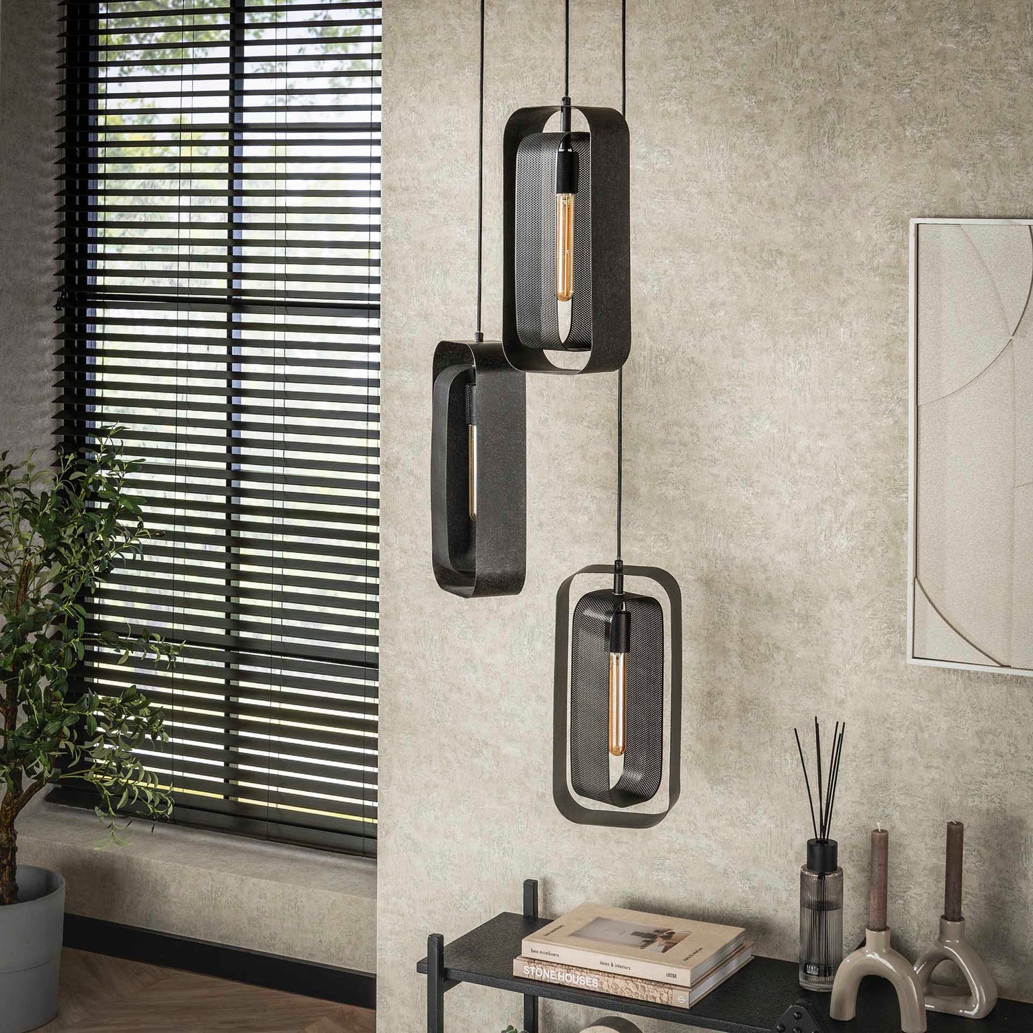 Hanglamp set van 3 Linde Zwart