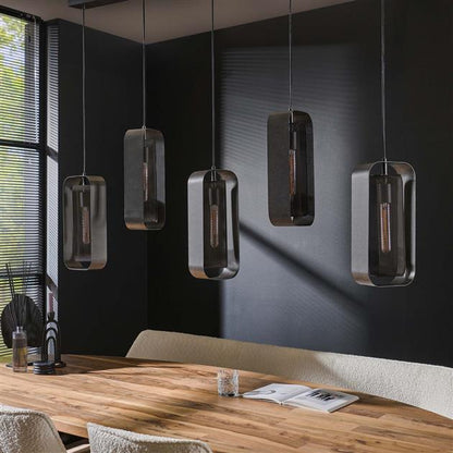 Hanglamp set van 5 Linde Zwart - Industrieelinhuis.nl