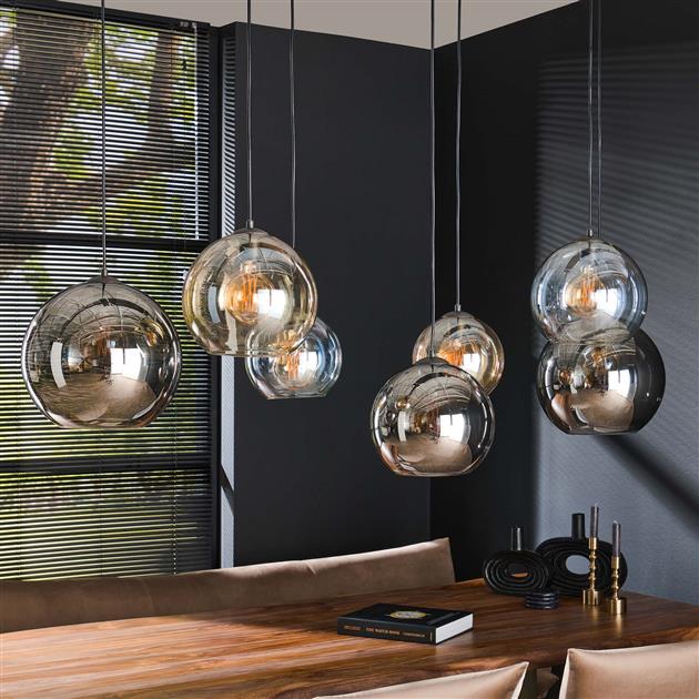 Hanglamp XL set van 7 Mouna Zwart - Industrieelinhuis.nl