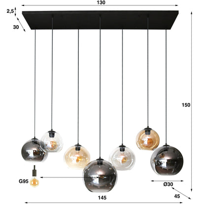 Hanglamp XL set van 7 Mouna Zwart