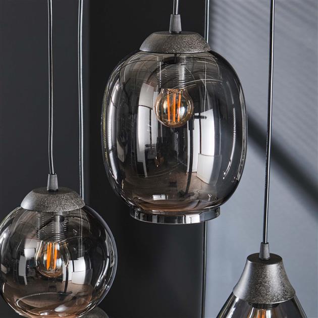 Hanglamp set van 5 Tira Chroom - Industrieelinhuis.nl