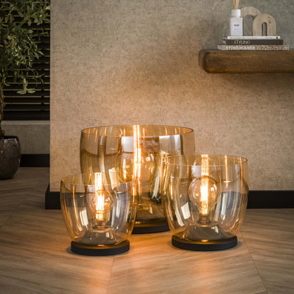 Vloerlamp Rise gekleurd glas Amber