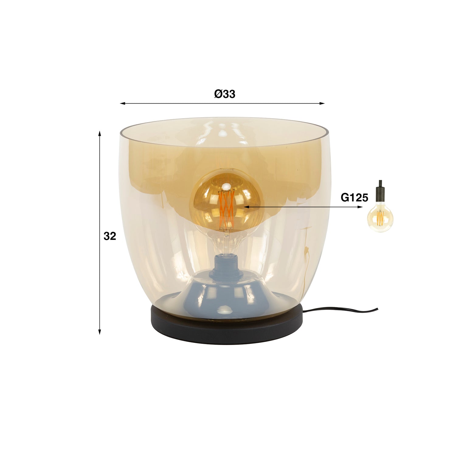 Vloerlamp XL Rise gekleurd glas Amber