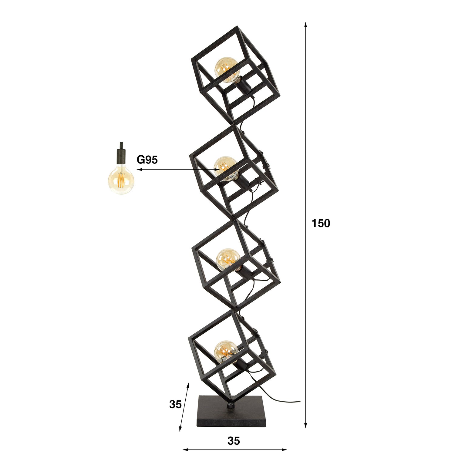 Vloerlamp Lumen Cube 4L