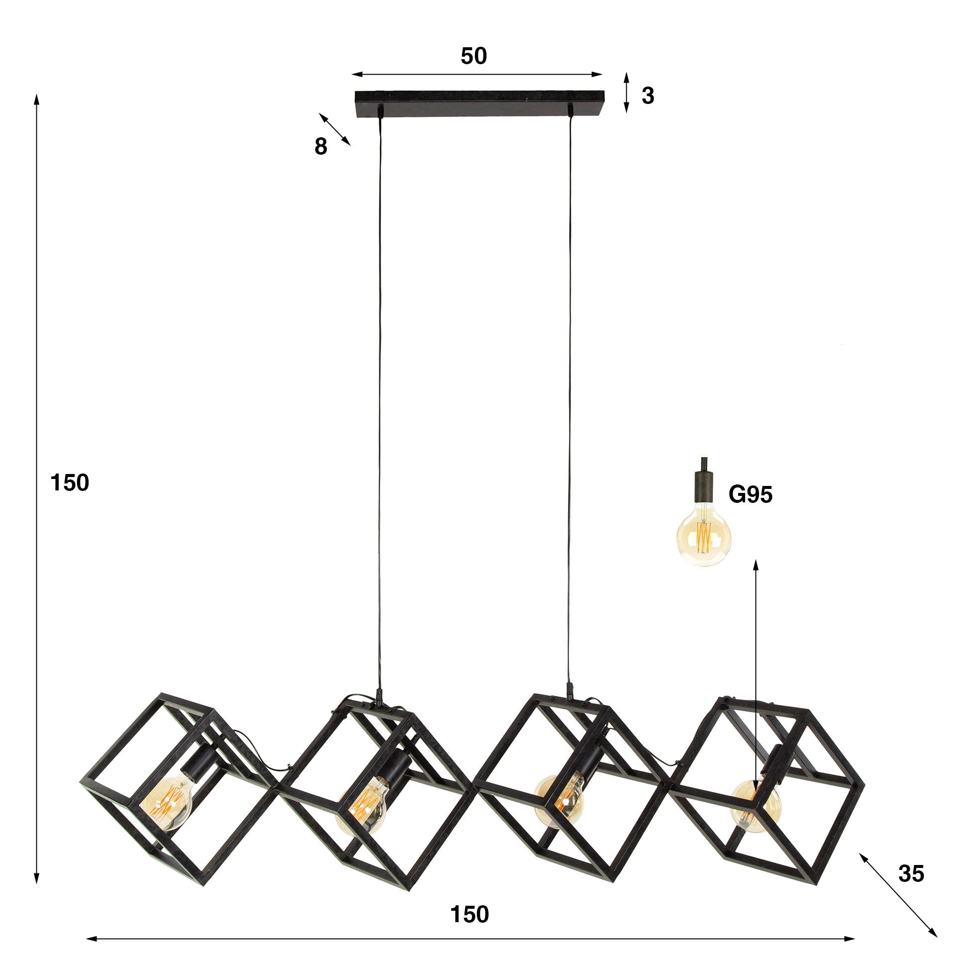 Hanglamp Lumen Cube 4L