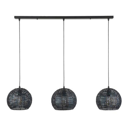 Hanglamp set van 3 Spectle Halfrond Zwart Bruin Ø26 cm - Industrieelinhuis.nl