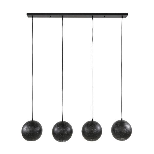 Hanglamp set van 4 Lichtpuntjes Zwart Ø25 cm 4 lichtpunten - Industrieelinhuis.nl