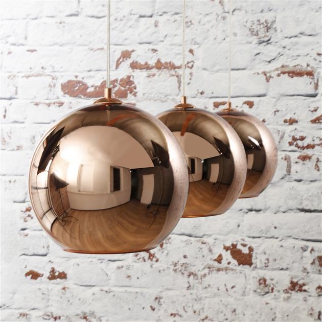 Hanglamp Aura CopperGlobe Koper 3 lichtpunten - Industrieelinhuis.nl