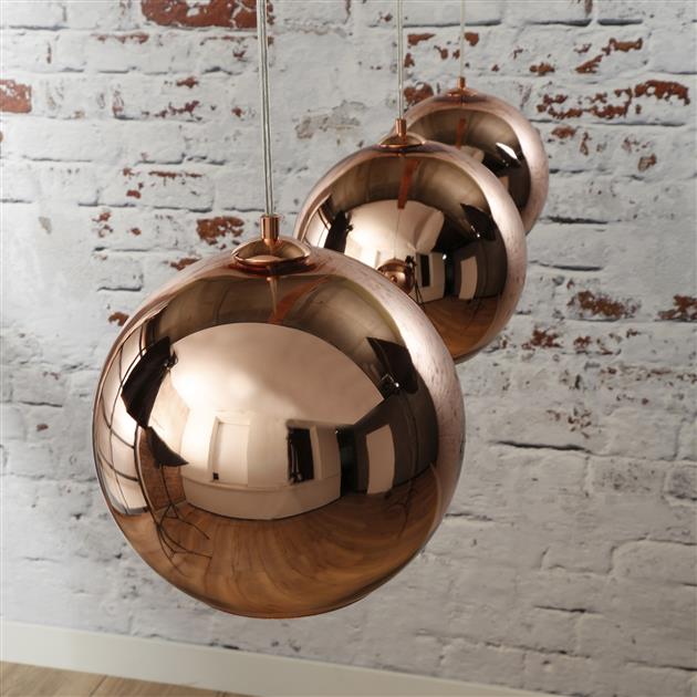 Hanglamp Aura CopperGlobe Koper 3 lichtpunten - Industrieelinhuis.nl