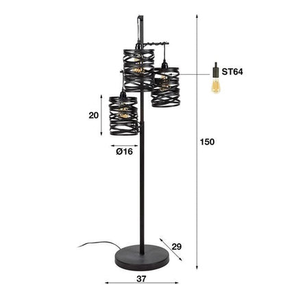 Vloerlamp Sia Grijs 3 lichtpunten - Industrieelinhuis.nl