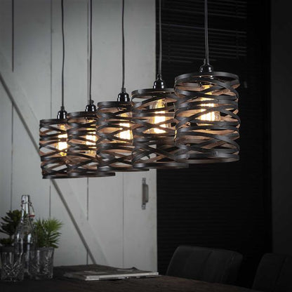 Hanglamp Sia Grijs Ø17 cm 5 lichtpunten - Industrieelinhuis.nl