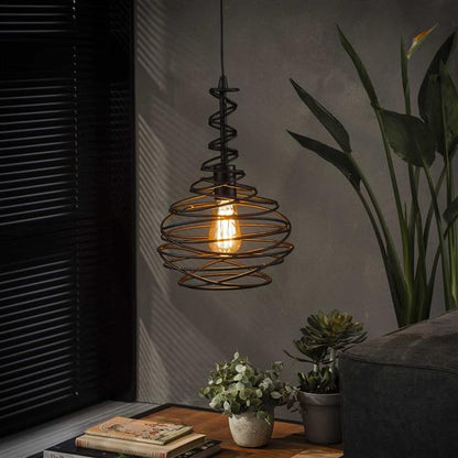 Hanglamp SpinKegel Zwart Ø25 cm - Industrieelinhuis.nl