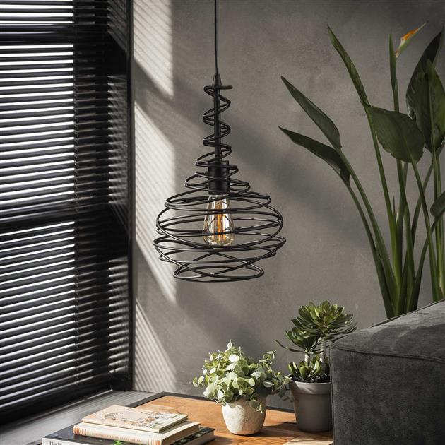 Hanglamp SpinKegel Zwart Ø25 cm - Industrieelinhuis.nl