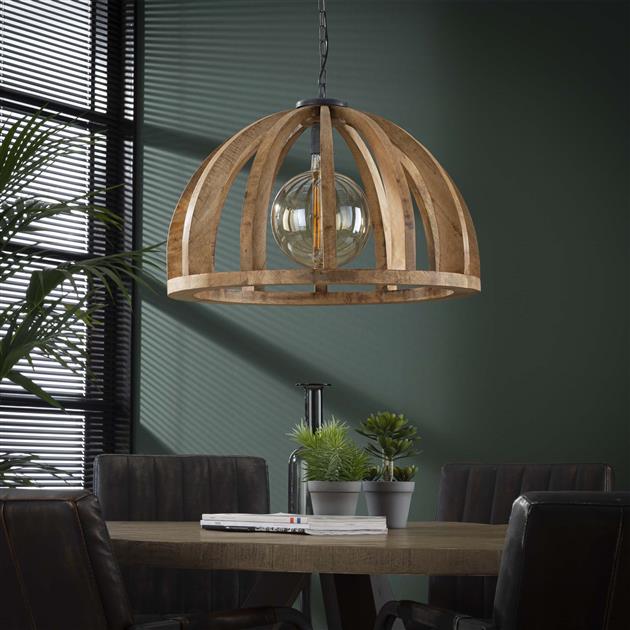 Hanglamp Hout Woodbent Mangohout Ø60 cm - Industrieelinhuis.nl