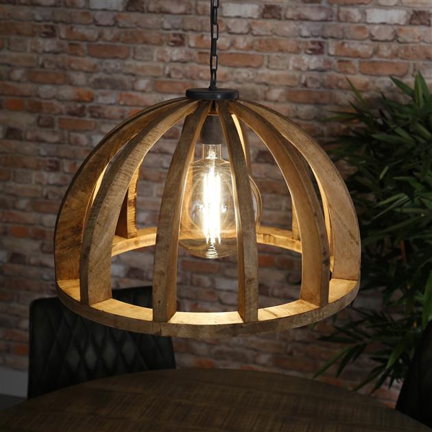 Hanglamp Hout Woodbent Mangohout Ø60 cm - Industrieelinhuis.nl