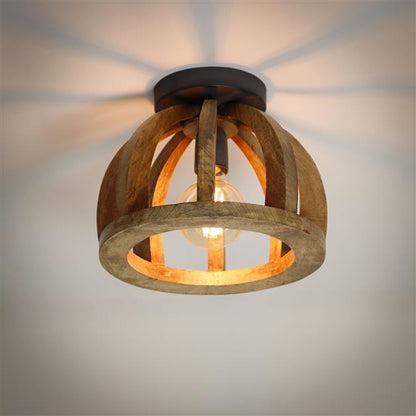 Plafondlamp Hout Woodbent Mangohout - Industrieelinhuis.nl