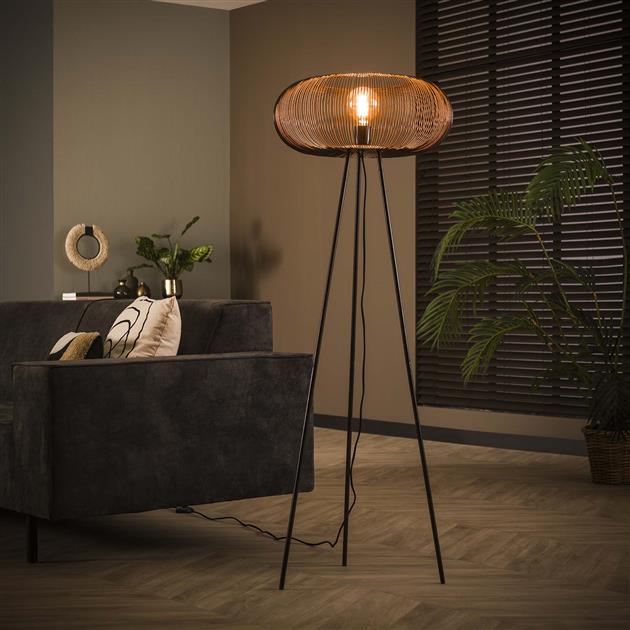 Vloerlamp Lumia Copper Zwart Nikkel - Industrieelinhuis.nl