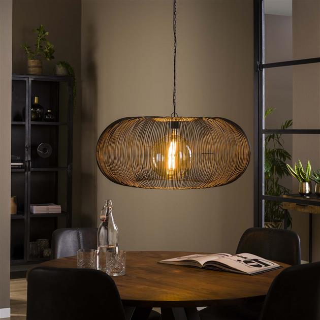 Hanglamp Lumia Copper Zwart Nikkel Ø70 cm - Industrieelinhuis.nl