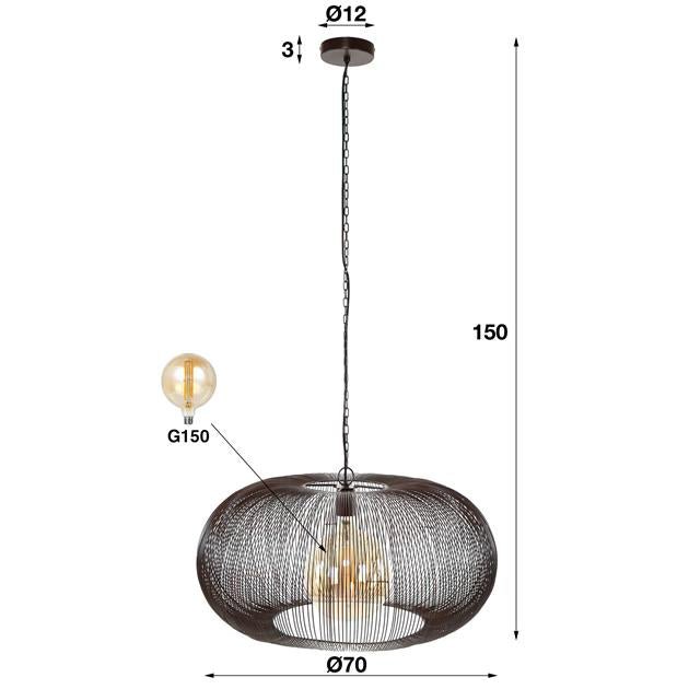 Hanglamp Lumia Copper Zwart Nikkel Ø70 cm - Industrieelinhuis.nl